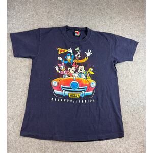 Vintage 90s Disney Mickey Mouse Orlando Florida T Shirt Mens XL Purple Cotton